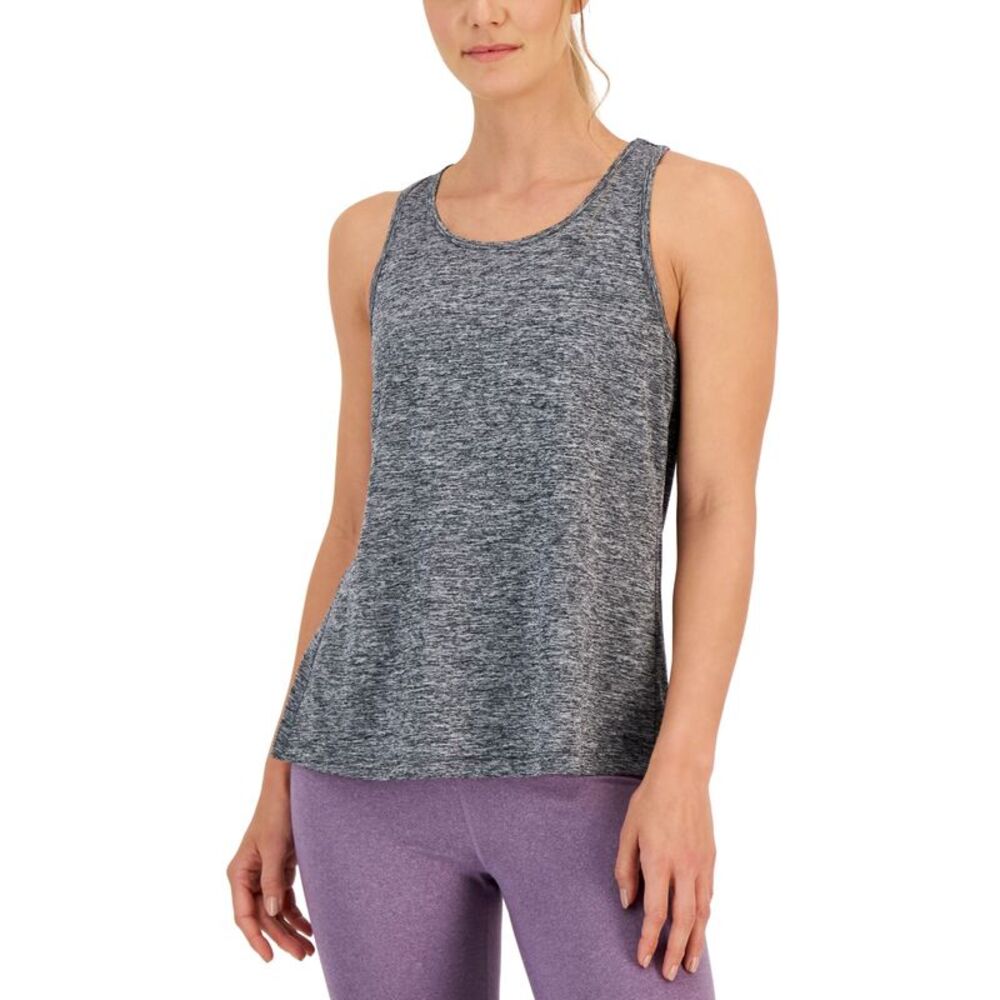 ID Ideology Womens Active Solid Pleated Back Relaxed Tank Top
